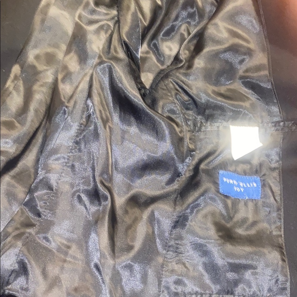 Perry Ellis Shiny Black Satin Outerwear